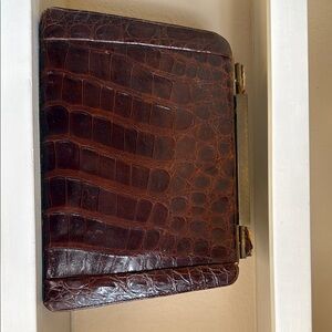 Luxurious Brown Crocodile Leather Tote Bag